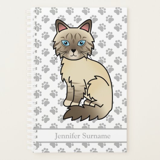 Chocolate Point Tabby Birman/Ragdoll Paws & Text Planer (Vorderseite)
