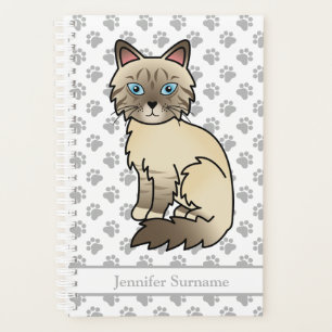Chocolate Point Tabby Birman/Ragdoll Pfoten & Text Planer