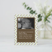 Chocolate Polka Dot Baby Ankündigung (Stehend Vorderseite)