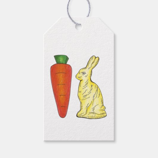 Chocolate Rabbit Bunny Carrot Happy Oaster Geschenkanhänger (Vorderseite)