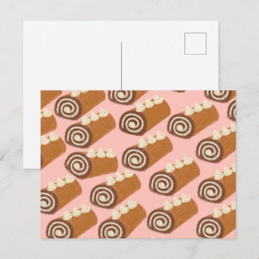 Chocolate Roll Cake Postkarte (Vorne/Hinten)