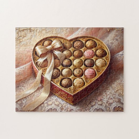Chocolate Romantic Treasures Heart Box Puzzle (Horizontal)