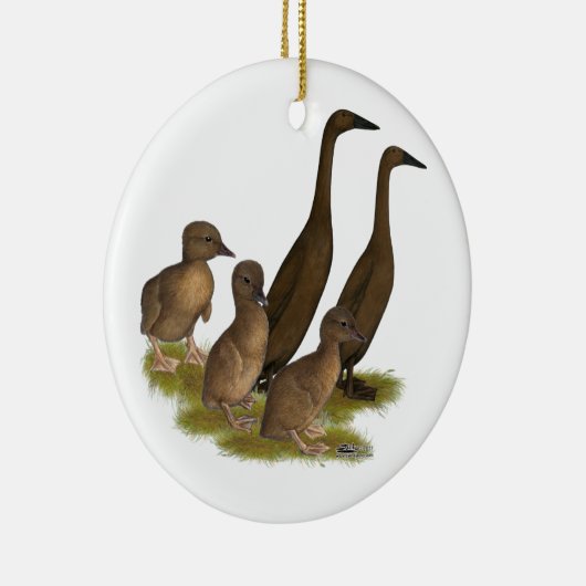 Chocolate Runner Duck Family Keramikornament (Rechts)