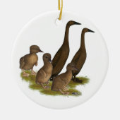 Chocolate Runner Duck Family Keramikornament (Vorne)