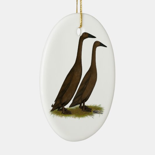 Chocolate Runner Ducks Keramik Ornament (Rechts)