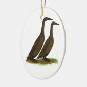 Chocolate Runner Ducks Keramik Ornament (Links)