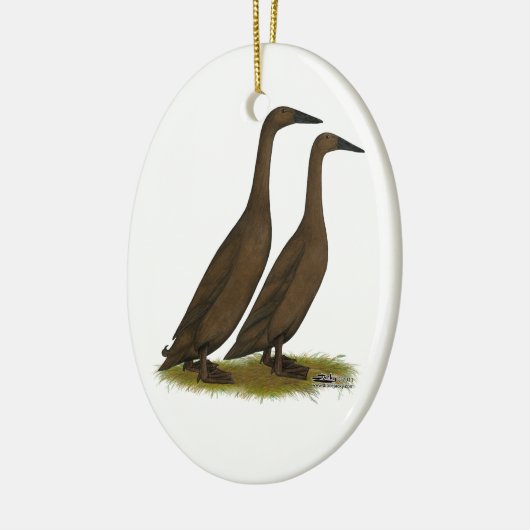 Chocolate Runner Ducks Keramik Ornament (Links)