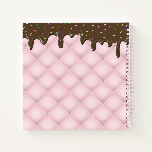 Chocolate Sprinkle Cake Monogram Sketchbook Notebo Notizblock (Rückseite)