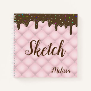 Chocolate Sprinkle Cake Monogram Sketchbook Notebo Notizblock