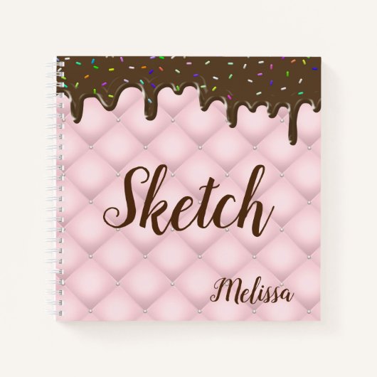 Chocolate Sprinkle Cake Monogram Sketchbook Notebo Notizblock (Vorderseite)
