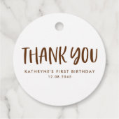 Chocolate Sprinkle Donut Geburtstagsparty Danke Geschenkanhänger (Rückseite)