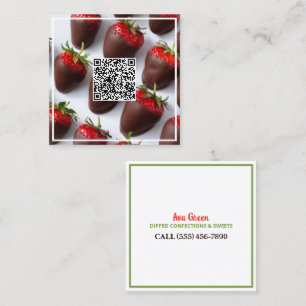 Chocolate Strawberries Custom QR Quadratische Visitenkarte