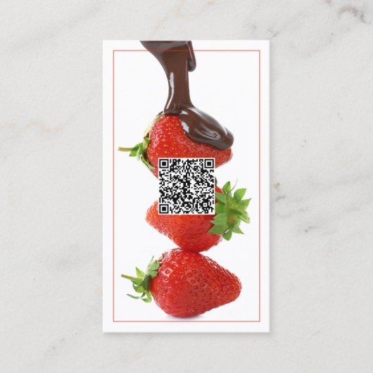 Chocolate Strawberries Custom QR Visitenkarte (Vorderseite)