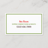 Chocolate Strawberries Custom QR Visitenkarte (Rückseite)