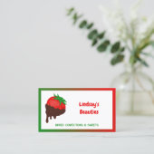 🍓 Chocolate Strawberries Custom QR Visitenkarte (Stehend Vorderseite)