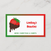 🍓 Chocolate Strawberries Custom QR Visitenkarte (Vorderseite)