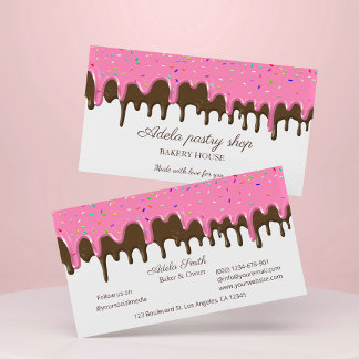 Chocolate strawberry Frosting Drip Visitenkarte