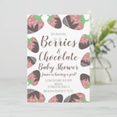 Chocolate Strawberry Fruit Berry Baby Shower Invit Einladung (Stehend Vorderseite)
