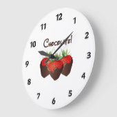 Chocolate Strawberry Große Wanduhr (Winkel)