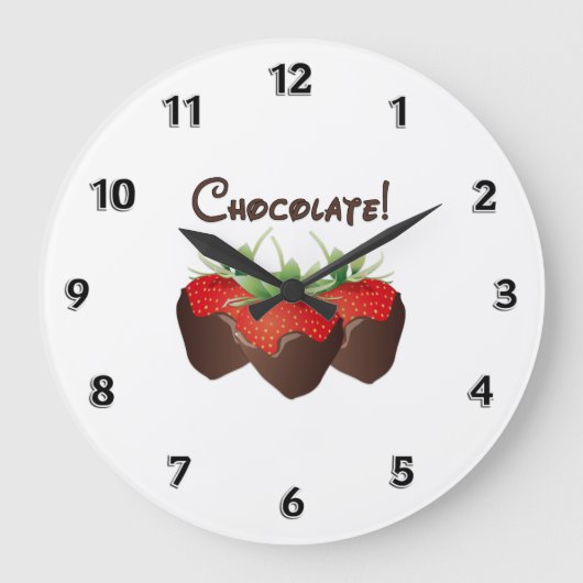 Chocolate Strawberry Große Wanduhr (Vorderseite)