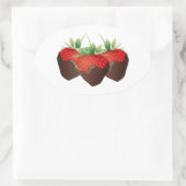 Chocolate Strawberry Ovaler Aufkleber (Tasche)