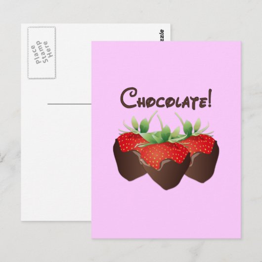 Chocolate Strawberry Postkarte (Vorne/Hinten)
