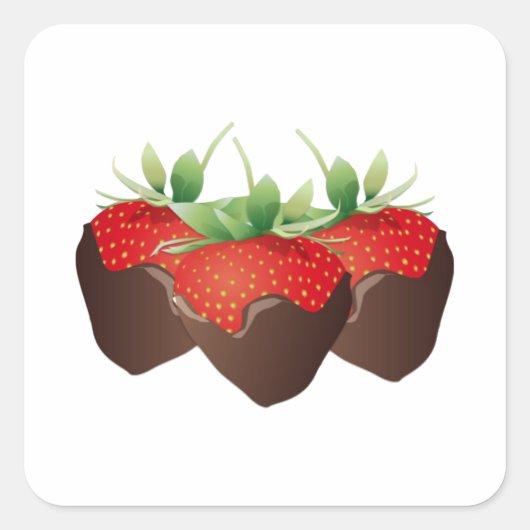 Chocolate Strawberry Quadratischer Aufkleber (Vorderseite)