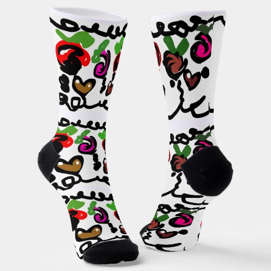 Chocolate Strawberry's valentine  Socken (Gewinkelt)