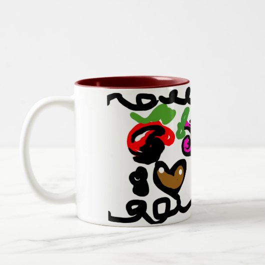 Chocolate Strawberry's valentine  Zweifarbige Tasse (Links)