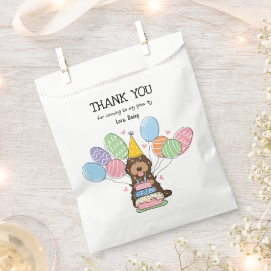 Chocolate Tan Cockapoo Cavapoo Geburtstagsparty Geschenktütchen (Ausgeschnitten)