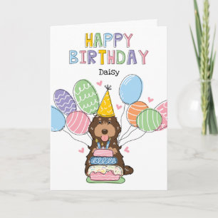 Chocolate Tan Cockapoo Cavapoo Hund Happy Birthday Karte