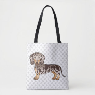 Chocolate & Tan Dapple Kurzhaar-Dachshund & Pfoten Tasche