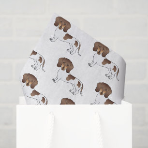 Chocolate & Tan Pied Kurzhaar Dachshund Muster Seidenpapier