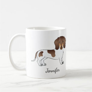 Chocolate & Tan Pied Kurzhaar-Dachshund & Name Kaffeetasse