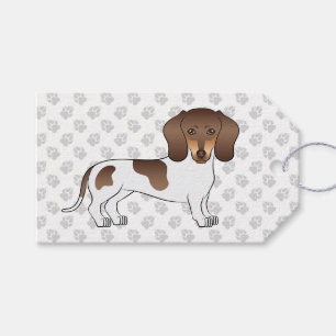 Chocolate & Tan Pied Kurzhaar-Dachshund & Pfoten Geschenkanhänger
