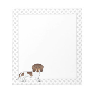 Chocolate & Tan Pied Kurzhaar-Dachshund & Pfoten Notizblock
