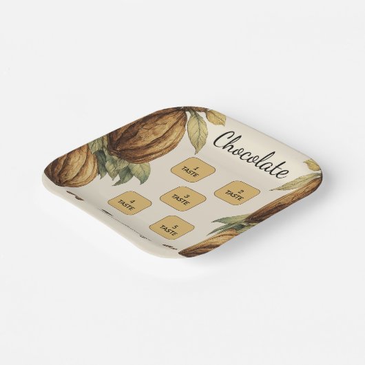 Chocolate Tasting Guide Vintage Style Pappteller (Gewinkelt)
