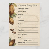 Chocolate Tasting Notes Professional Format Card Einladung (Vorderseite)