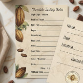Chocolate Tasting Notes Professional Format Card Einladung