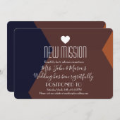 Chocolate Terracotta Neue Mission Postponation Einladung (Vorne/Hinten)