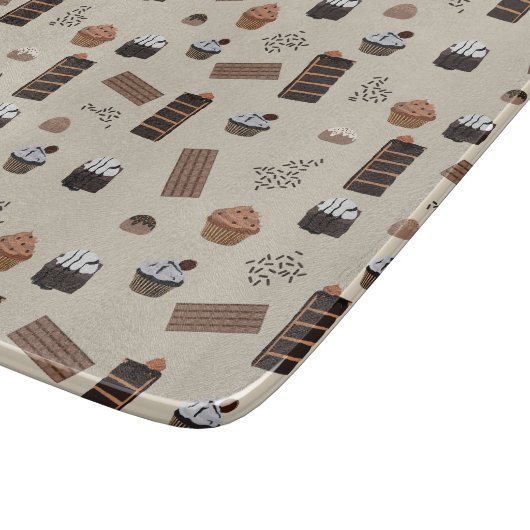 Chocolate Theme Pattern Schneidebrett (Ecke)