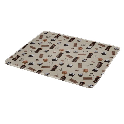 Chocolate Theme Pattern Schneidebrett (Ecke)