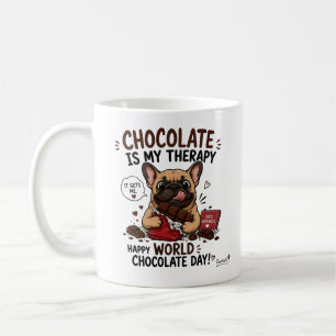 Chocolate-Therapie Französische Bulldogge Kaffeetasse