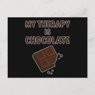 Chocolate-Therapie lustiger Spruch Chocolate-Gesch Postkarte