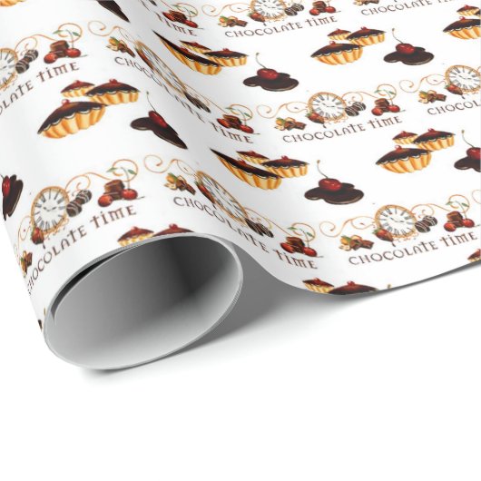 Chocolate Time Muster Geschenkpapier (Rolleneckpunkt)