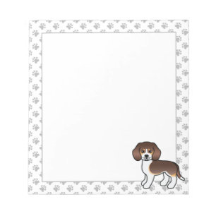 Chocolate Tricolor Beagle Süßer Cartoon-Hund & Pfo Notizblock