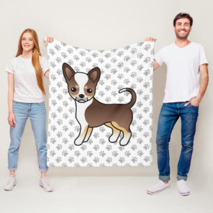 Chocolate Tricolor Glatthaar Chihuahua & Pfoten Fleecedecke