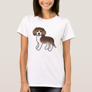 Chocolate-Tricolor Süßer Cartoon-Beagle-Hund T-Shirt