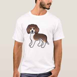 Chocolate-Tricolor Süßer Cartoon-Beagle-Hund T-Shirt