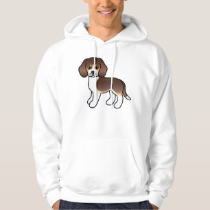 Chocolate-Trifarbiger Süßer Cartoon-Beagle-Hund Hoodie